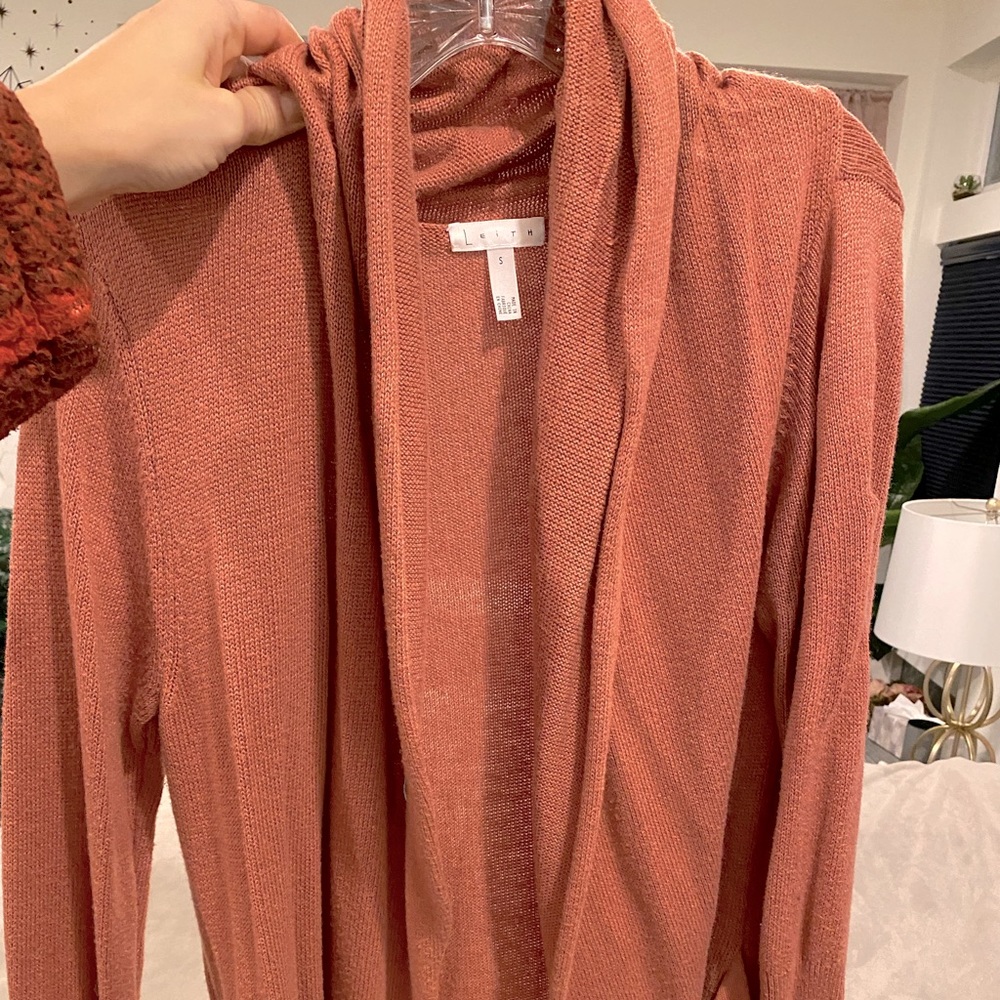 Leith open front long cardigan